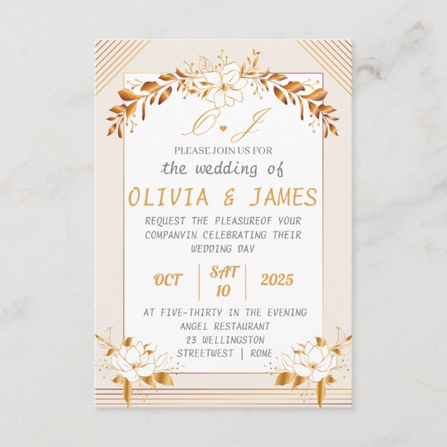 Elegant Customizable Wedding Enclosure Card (Front)