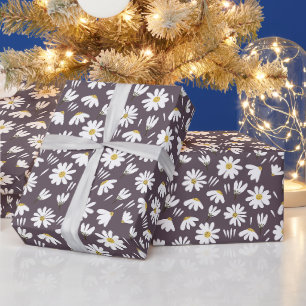 Elegant Customized Chamomile Floral Wrapping Paper