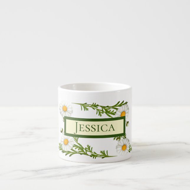 Elegant Cut Daisies Espresso Cup (Front)