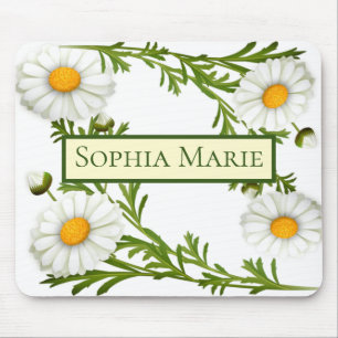 Elegant Cut Daisies Mouse Pad