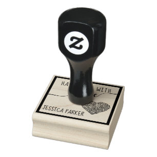 Elegant cute abstract heart handmade rubber stamp