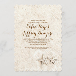 elegant cute beach rehearsal dinner invitations