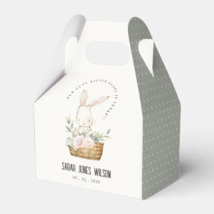 Elegant Cute Bunny In Floral Basket Kids Birthday Favour Box