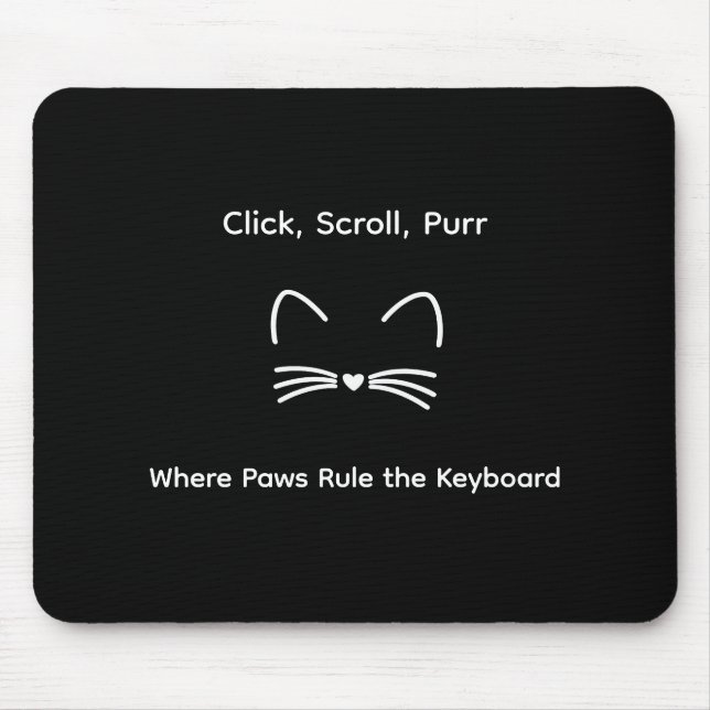 Elegant Cute Cat Lover Trendy Classy Stylish  Mouse Pad (Front)