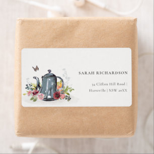 Elegant Cute Cheerful Roses Floral Teapot Address