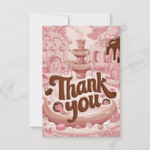 Elegant Cute Chocolate thank you card