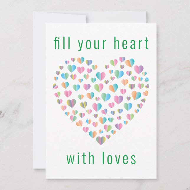 Elegant Cute Colourful Heart Pattern Design Invitation (Front)