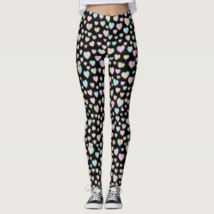 Elegant Cute Colourful Heart Pattern Design Leggings