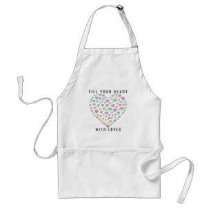 Elegant Cute Colourful Heart Pattern Design Standard Apron