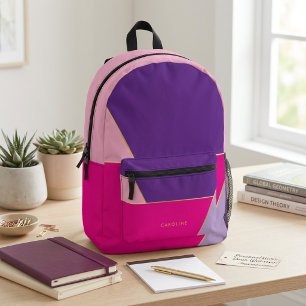 Elegant cute colourful modern trendy personalised printed backpack