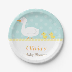 Elegant Cute Duck Twins Baby Shower Party Supplies Paper Plate