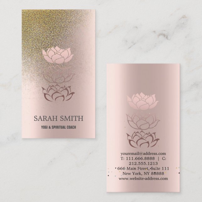 Elegant Cute Elegant Bokeh Diamonds  Lotus Business Card (Front/Back)