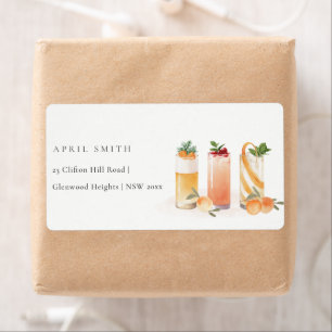 Elegant Cute Fruit Cocktail Orange Blush Address