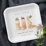 Elegant Cute Fruit Cocktail Orange Bridal Shower Paper Plate<br><div class="desc">If you need any further customisation please feel free to message me on yellowfebstudio@gmail.com.</div>