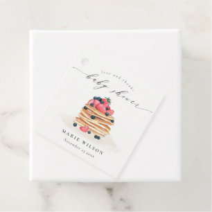 Elegant Cute Fruit Pancake Watercolor Baby Shower Favour Tags