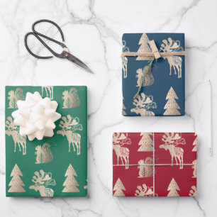 Elegant cute gold Christmas pattern   Wrapping Paper Sheet