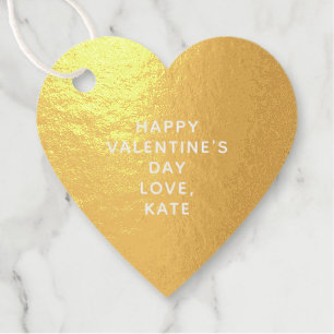 Elegant cute gold heart custom Valentine's Day Favour Tags