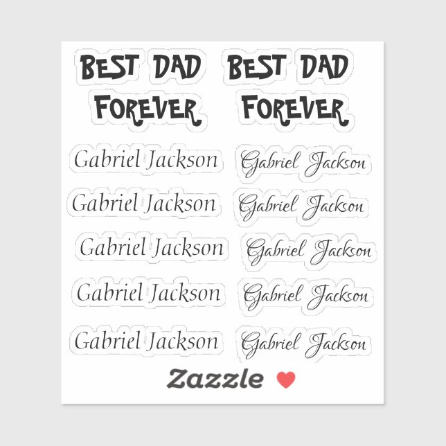 Elegant Cute Italic script 3 type personalise name (Sheet)