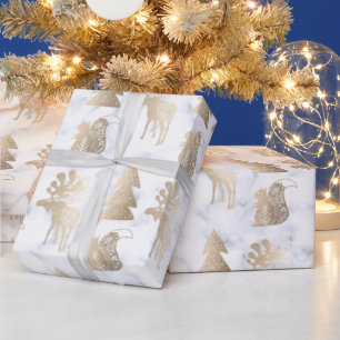 Elegant cute light rose gold Christmas pattern Wrapping Paper