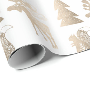 Elegant cute light rose gold Christmas pattern Wrapping Paper
