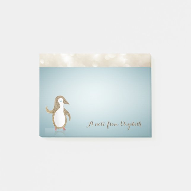 Elegant Cute Lovely  Stylish ,Happy Penguine Post-it Notes (Front)