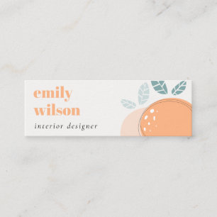 Elegant Cute Orange Abstract Bold Fruity Citrus Mini Business Card