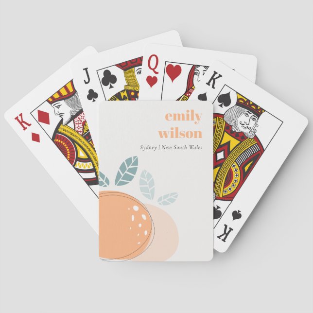 Elegant Cute Orange Abstract Bold Fruity Citrus Playing Cards (Back)
