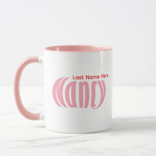 Elegant, Cute Personalised "Nancy" in Pastel Pink Mug