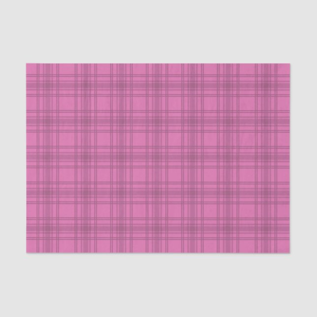 Elegant Cute Pink Tartan Plaid Pattern Tissue Paper (Front)