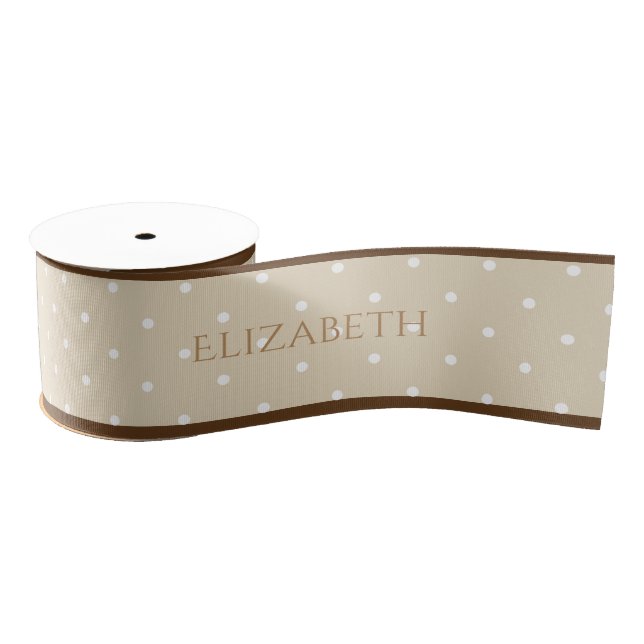Elegant Cute Polka Dots Pattern Birthday Party Grosgrain Ribbon (Spool)