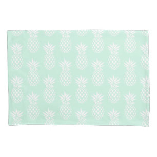 Elegant cute pretty mint green pineapple pattern pillowcase