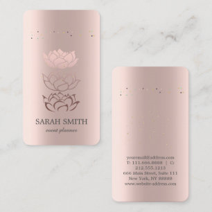 Elegant Cute Rose Gold Diamonds Lotus Business  Card