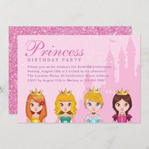 Elegant Cute Royal Princess Girl Birthday Party Invitation