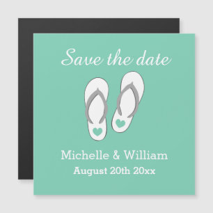 Elegant cute Save the date beach wedding magnets