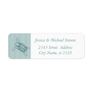 Elegant cute sea turtle return address label