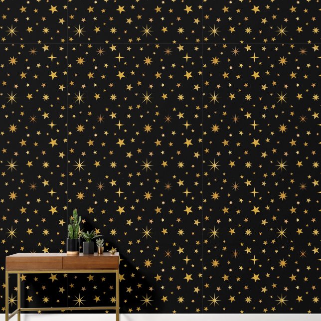   Elegant Cute Seamless Stars Magic Gender Neutral Wallpaper (Hallway)