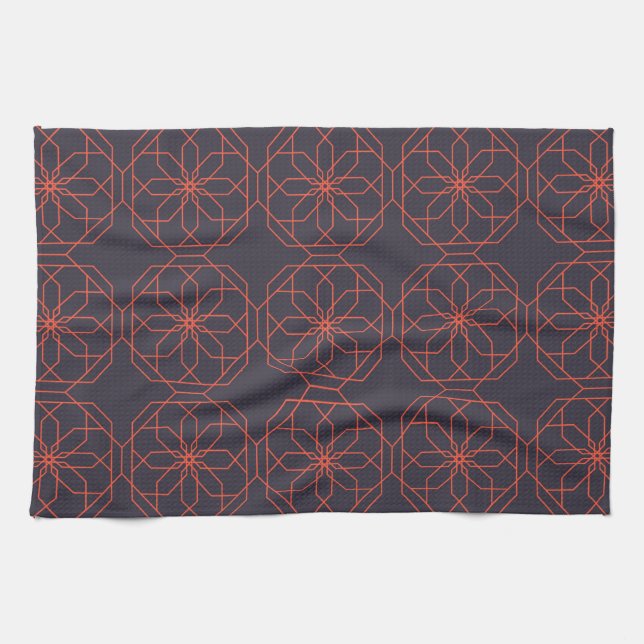 Elegant, cute, simple geometric flower abstraction tea towel (Horizontal)