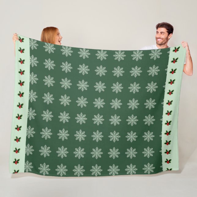 Elegant Cute Simple Modern Christmas Fleece Blanket (In Situ)