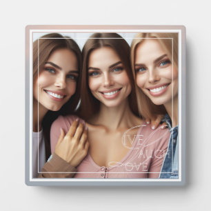 Elegant, Cute Soft Colours Live Love & Laugh Photo Plaque