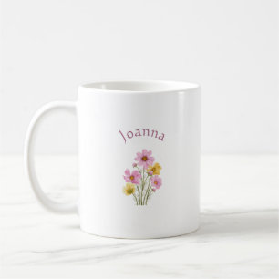 Elegant Cute Sophisticated Named Romantic Floral  Coffee Mug
