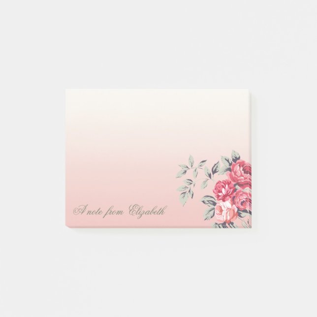 Elegant Cute Stylish Girly , Flowers Post-it Notes (Front)