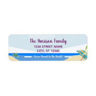 Elegant Cute We've Moved Beach Turtle New Address Return Address Label