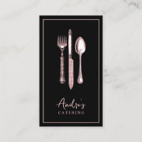 Elegant Cutlery Utensils Logo Catering Black