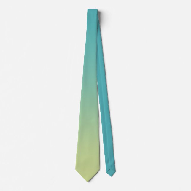 Elegant Cyan Green Colourful Ombre Gradient Tie (Front)