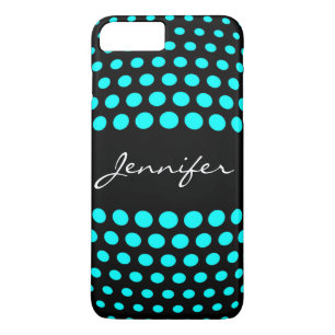 Elegant Cyan Polka Dots Pattern iPhone 8 Plus/7 Plus Case
