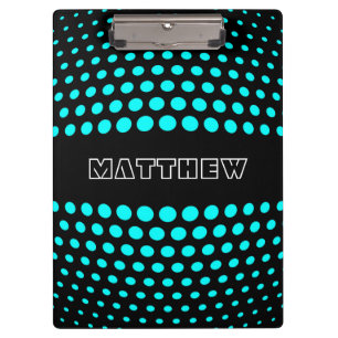 Elegant Cyan Polka Dots Pattern Clipboard