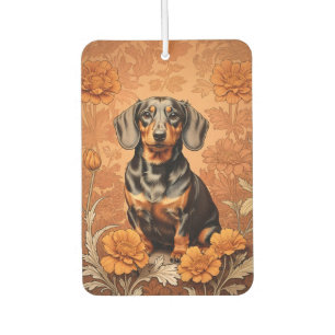 Elegant Dachshund And Marigolds   Car Air Freshener