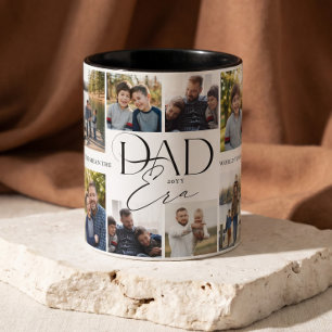 Elegant Dad Era Family Photo Collage Fathers Day Mug