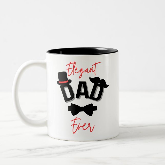 Elegant Dad Ever Father's Day Two-Tone Coffee Mug (Left)