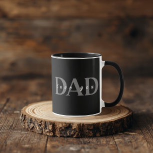 Elegant DAD Love You Black Mug